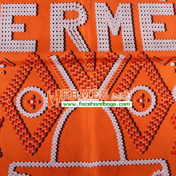 Hermes 100% Silk Square Scarf Orange HESISS 90 x 90